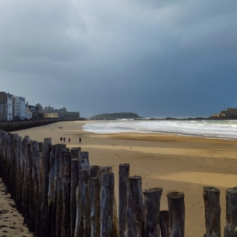 Intra Muros, Grand Bé and Fort National from Plage du Sillon, Saint Malo