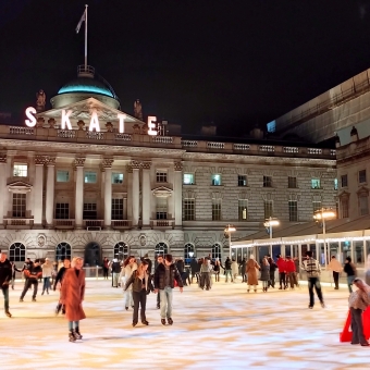 Ice-skating at Somerset House, London